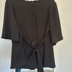Chic Black Women's Blouse with Tie Back